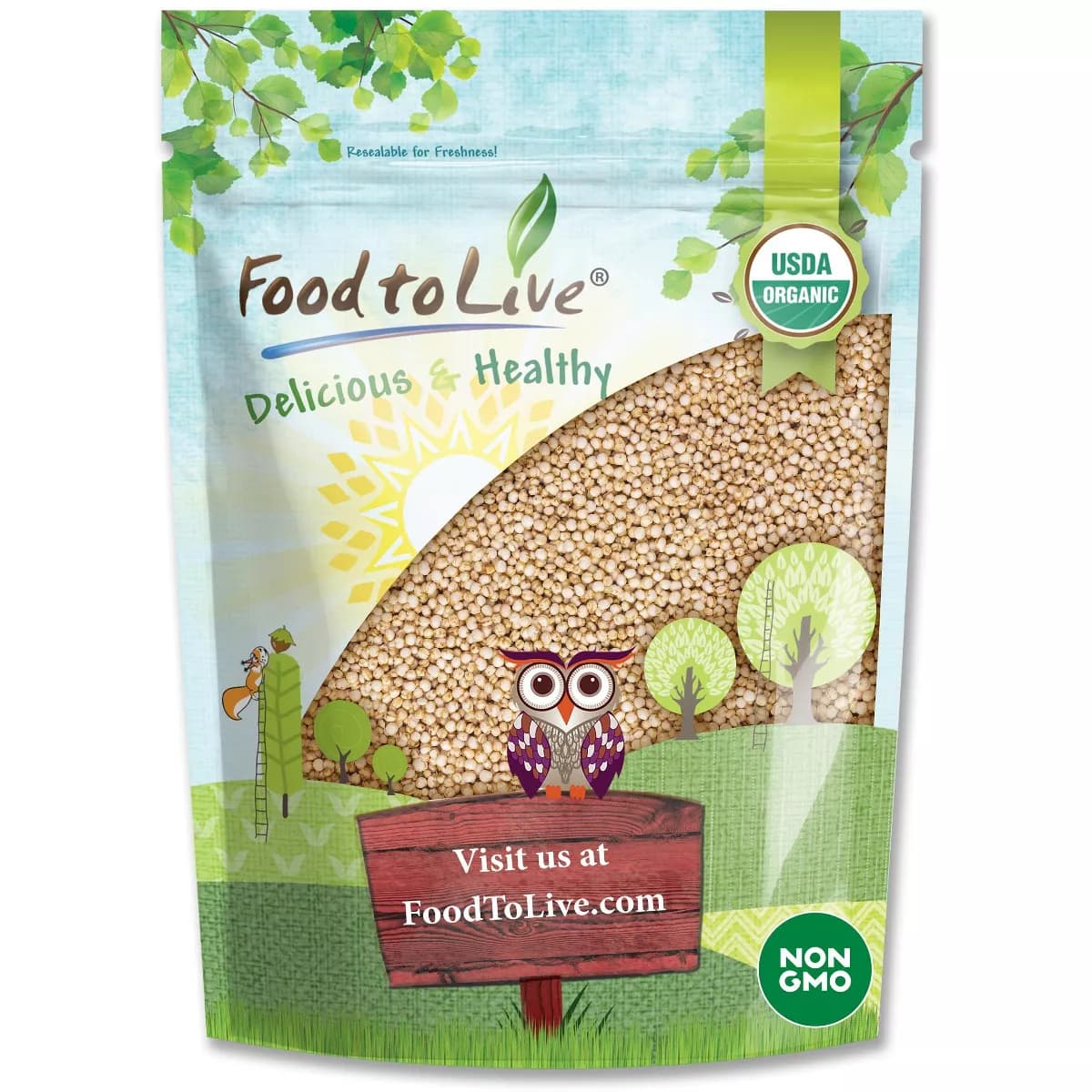 Organic Puffed Quinoa - Crispy White Quinoa Pop